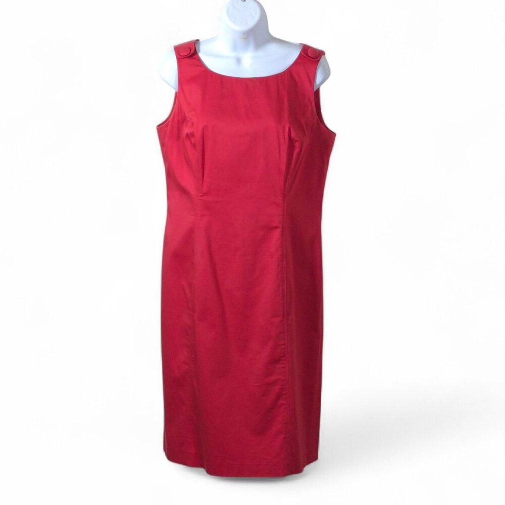Brooks Brothers Red Sheath Dress Size 8 Sleeveless Career Office Business Classi